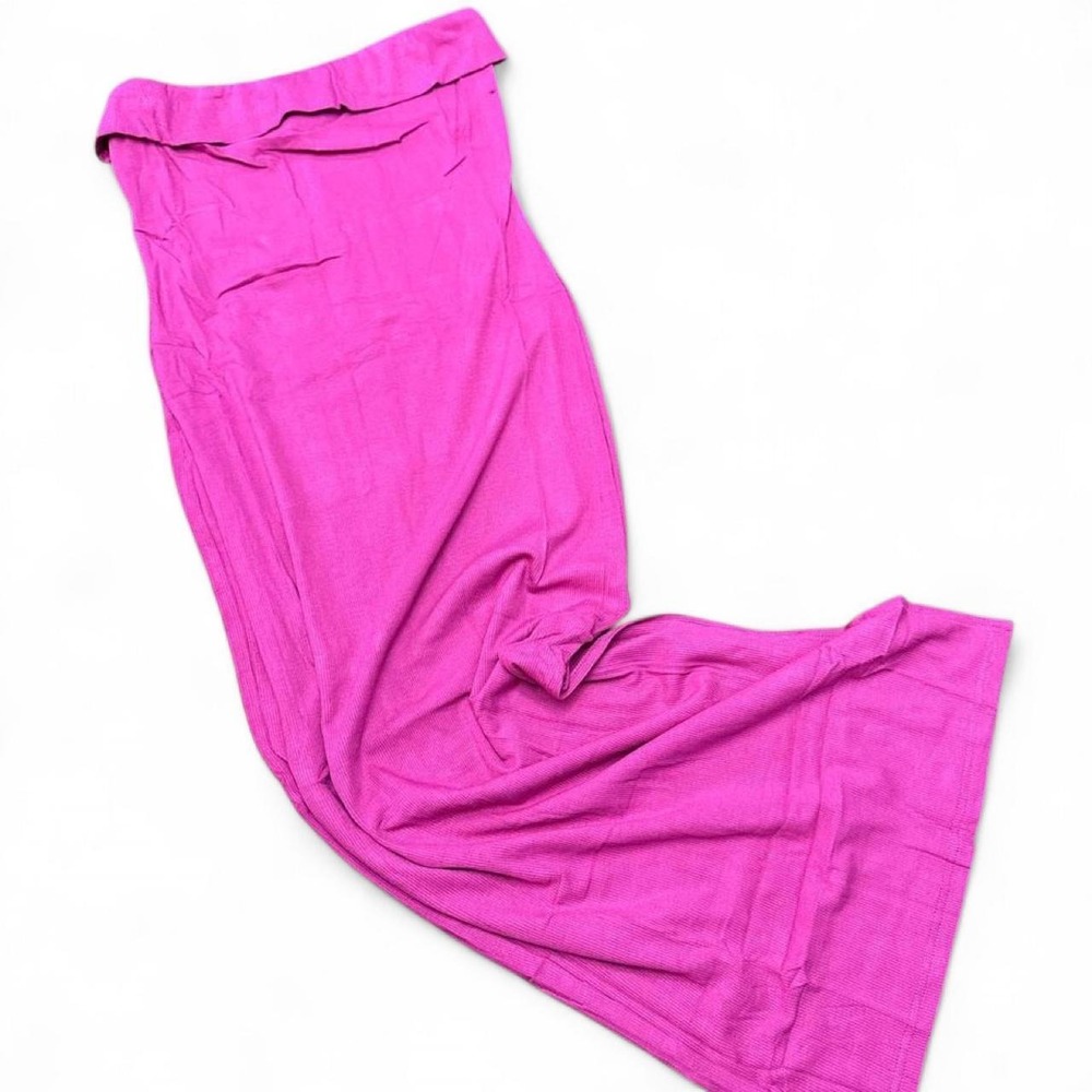 ZESICA Dark Hot Pink Strapless Maxi Bodycon dress